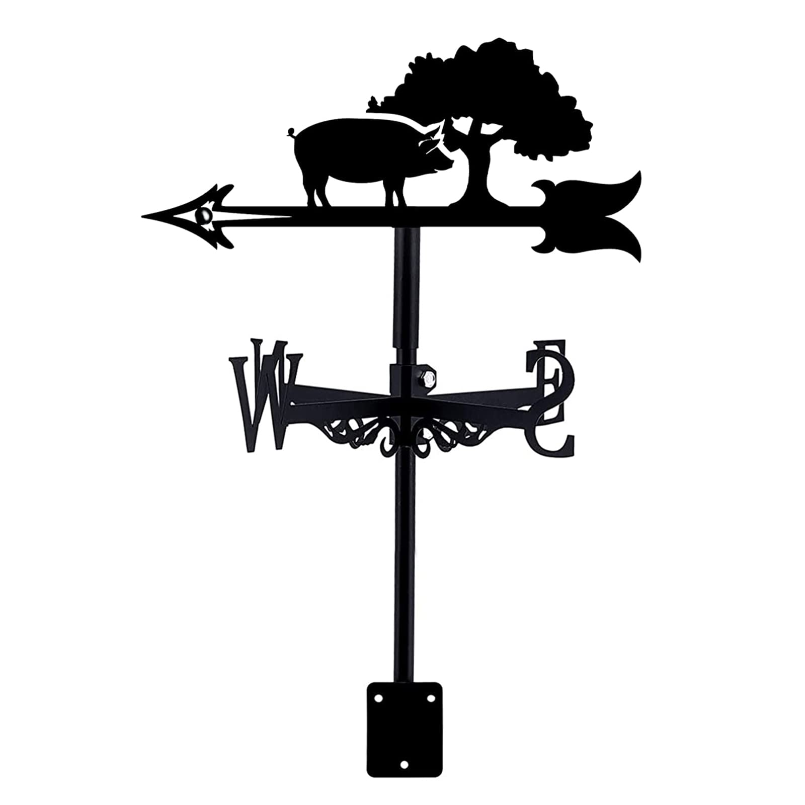 TAXXII Exquisite Metal Weathervane Farm Scene Ornament Weather Vane Garden Stake Wind Direction Indicator for Yard Roof Mount-Pig