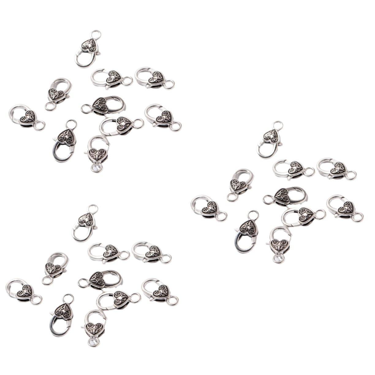 120piezas Hebillas De Langosta Forma De Accesorios De Joyería Antiguo Color Plata Para y Pulseras