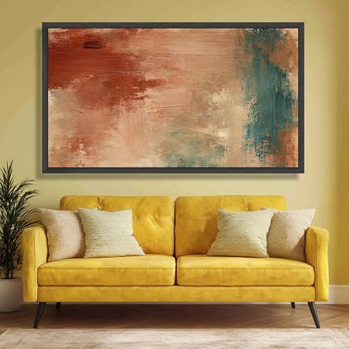 Tableau abstrait rustique grand format pour habiller un mur vide - 3