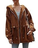 teddy kapuzenjacke damen Diese flauschige Teddy-Mantel ist perfekt für alle Gelegenheiten, Freizeit, Schule, Urlaub, Arbeit, Party usw.