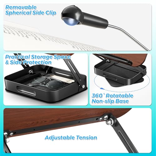 Support de lecture pliable et réglable en hauteur aspect bois - 3