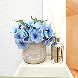 Admired By Nature 7' Faux Hydrangea Tabletop Potted Plant, Blue