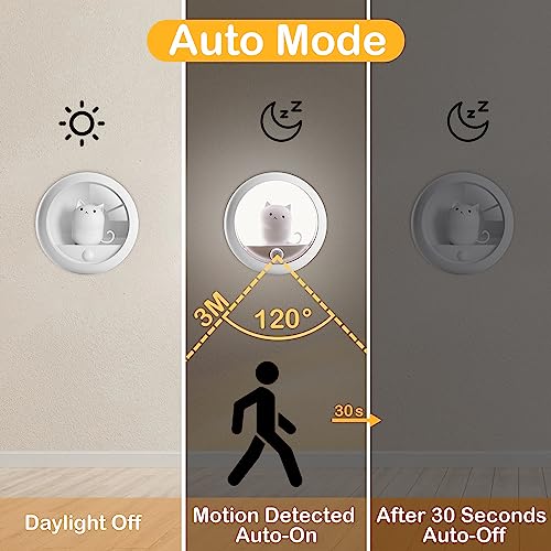Lámpara nocturna de sensor de movimiento pata de gato USB recargable miniatura 7