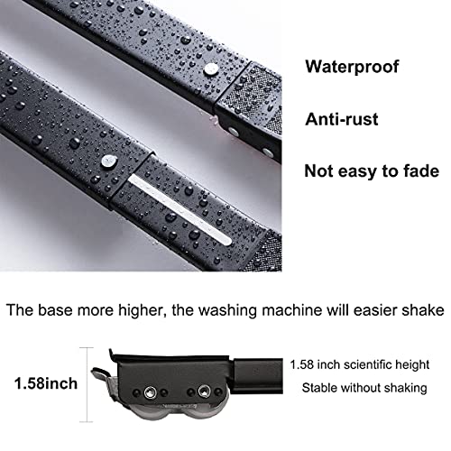 More In Two Adjustable Mobile Stand Base With Telescopic Furniture Dolly Stand With Brake, Firm, Non-Slip, With Wheels, Suitable For Refrigerator Base, Dryer Base, Washing Machine Base, Black #TOP3
