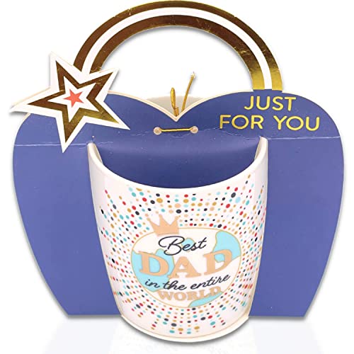 Tasse für Väter - (Best Dad in The World) - 350 ml Keramik-Kaffeetasse - Geschenk zum Geburtstag oder Vatertag für Papa und Opa - Exquisite Vatertagsgeschenke von Sohn und Tochter Cover