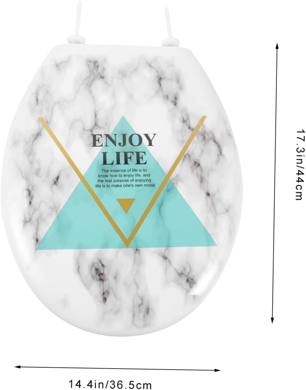 Marble Effect Toilet Seat Plastic Cover for Home Bathroom Easy to Clean U-shaped Design Soft Close Feature Quick Release for Convenient Use