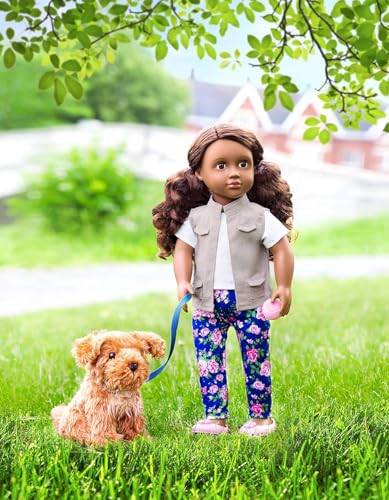 Our Generation – Malia – 46 cm-Puppe & Haustier – Braune Augen & brünettes Haar – Pudel Plüschtier – Vorgetäuschtes Spiel – Spielzeug für Kinder ab 3 Jahren