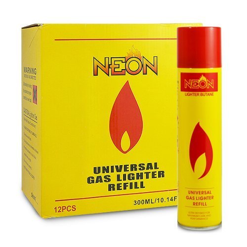 12 Cans (1 Case) Of Neon 300Ml Ultra Refined Butane Fuel #TOP27