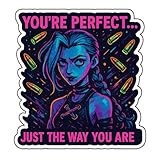 Jinx from Arcane Neon Chaos Composition Sticker (2.75