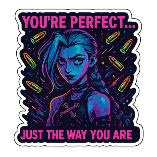 Jinx from Arcane Neon Chaos Composition Sticker (2.75