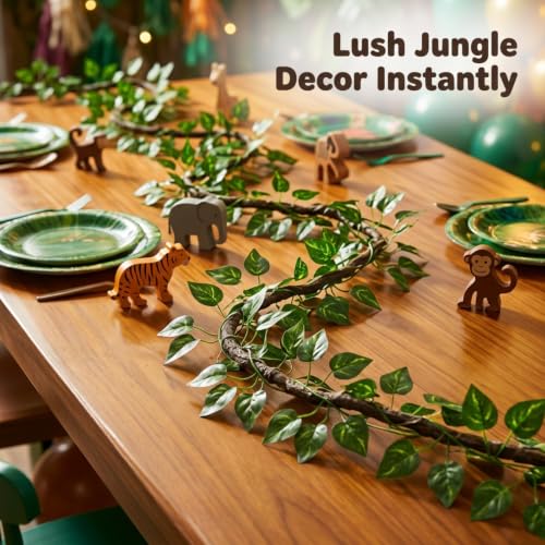 Jungle Theme Party Decorations, Rainforest Decorations with Tropical Forest Leaves by Xapryon - Used condition - Image 8