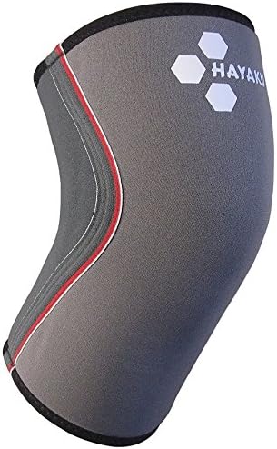 Hayaku Compression Knee Sleeve - Best knee brace for running, cycling, crossfit, weightlifting, basketball - Warmth and Compression for knee support, recovery and rehabilitation, Neoprene knee brace Prevents joint, ACL injuries and speeds up recovery