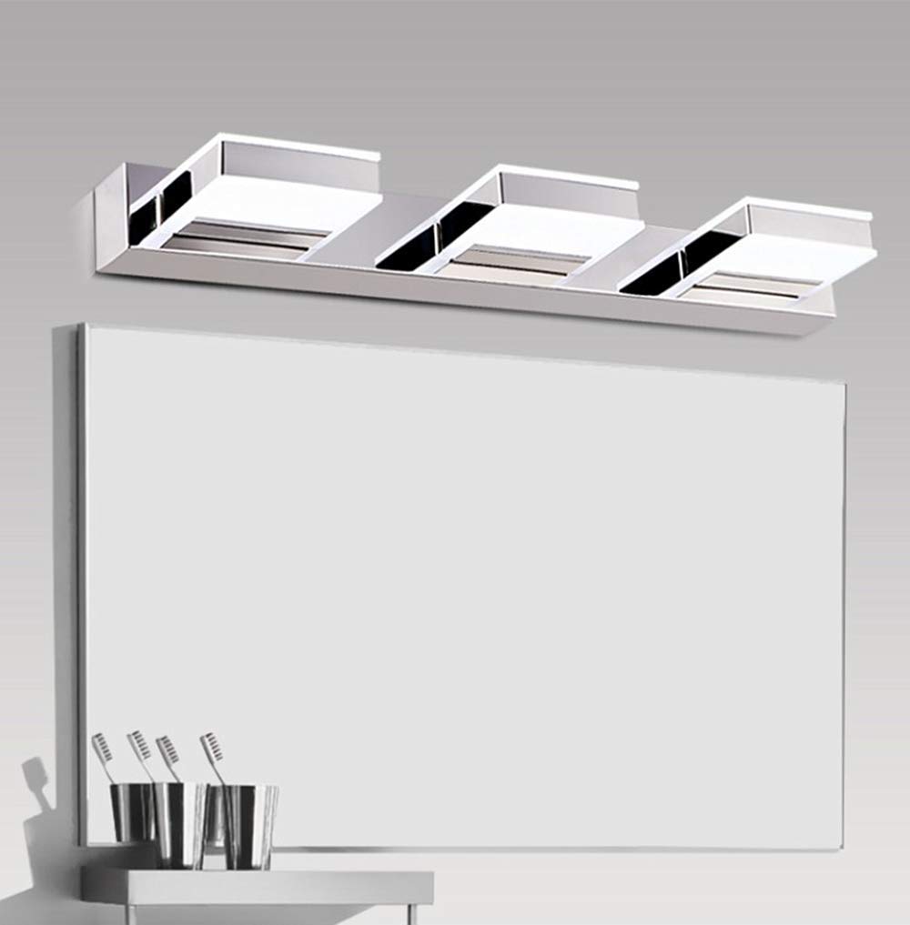 Nowoczesna lampa łazienkowa LED, akrylowa kwadratowa oprawa do makijażu, oświetlenie ścienne do lustra łazienkowego (3 światła, białe światło) 8 (ciepłe światło, 3 światła)