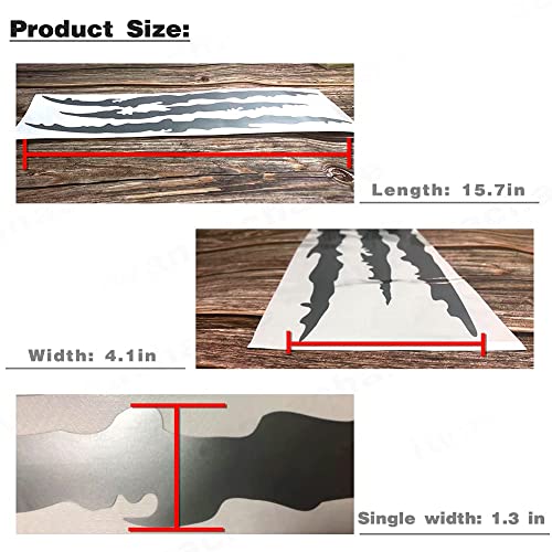 Iwannachange 2Pcs Monster Claw Marks Headlight Car Sticker Stripes Scratch Decal Vinyl For Sports Cars Suv Pickup Truck Window Motorcycles Ect(Black) #TOP5