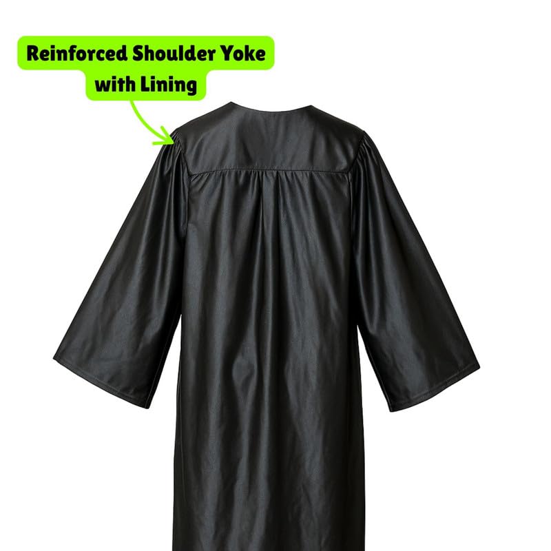 Image of Gradzilla Graduation Cap and Gown Set - Shiny Finish for High School and College, Durable Robes for Commencement Ceremonies