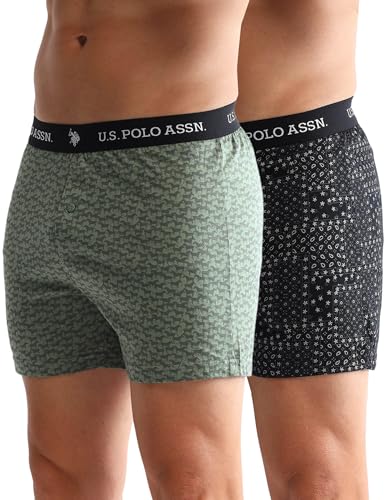 Image of U.S. Polo ASSN. Mens OEX09 Comfort Regular Fit Solid Boxers - Pack of 2