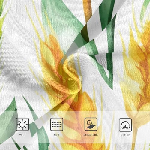 Watercolor Wheat Gold Green Leaves Panties for Girl Toddler Underwear Floral Cotton Fancy Briefs Undies Kids 2t3