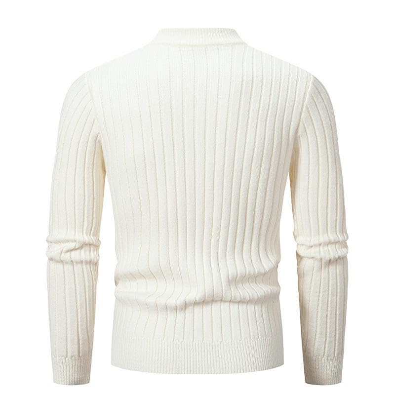 Pull de base décontracté style coréen pour homme en maille fine col rond gris - 4