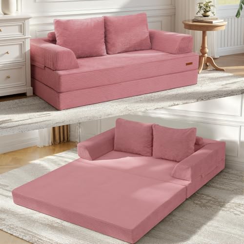 Image of COMAX Convertible Futon Sofa Bed, 59 inch Folding Boneless Loveseat Small Couch