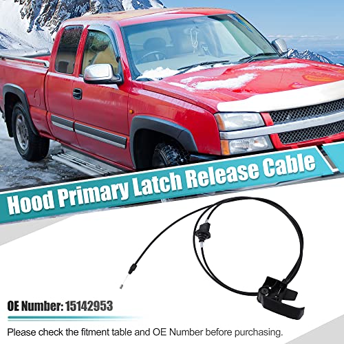 X Autohaux Car Engine Hood Release Cable For Cadillac Escalade Esv Ext For Chevrolet Avalanche Silverado Suburban Tahoe For Gmc Sierra Yukon Hood Latch Cable 15142953 912-017 #TOP1