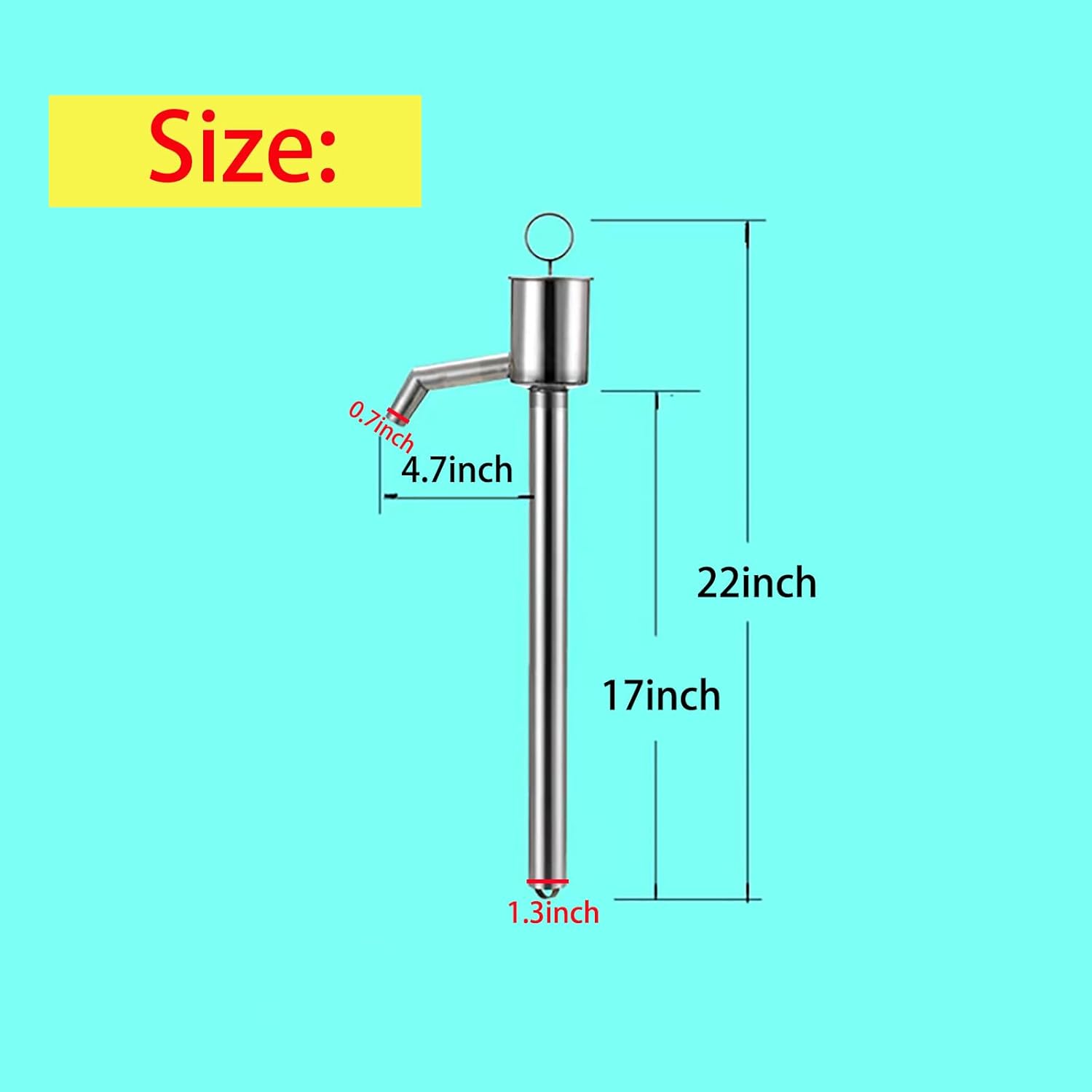 [Eiohuro] Manual Fuel Pool Sump Pump Oil Extractor Tools Stainless Steel Hand Small Portable Water Oil Pumps for Water/Diesel/Wine/Olive Oil/Edible