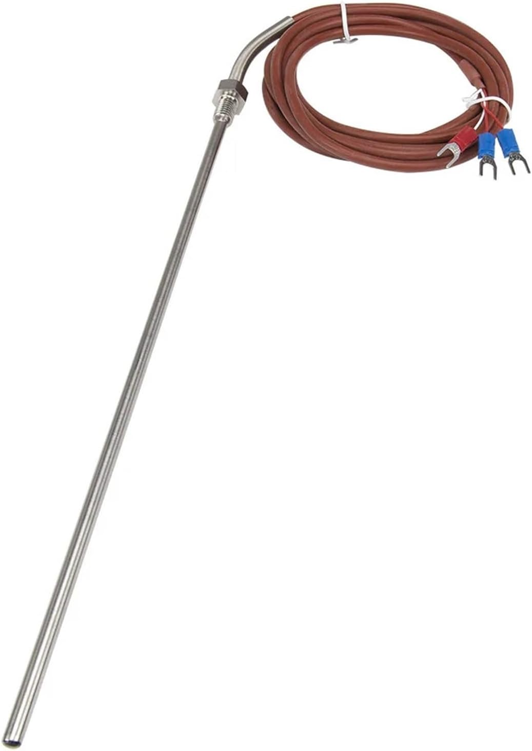 FTARP09 PT1000 Type 2m Silica Gel Cable 316L Probe Head RTD Temperature Sensor M8 Thread(250mm)