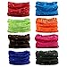 16-in-1 9PCS & 6PCS Multifunctional Headwear yoga Sports Stretchable Casual Headband Seamless Uv Solid Moisture Neckwarmer Headwrap Mask Bandana Scarf (8PCS-DHS rains)