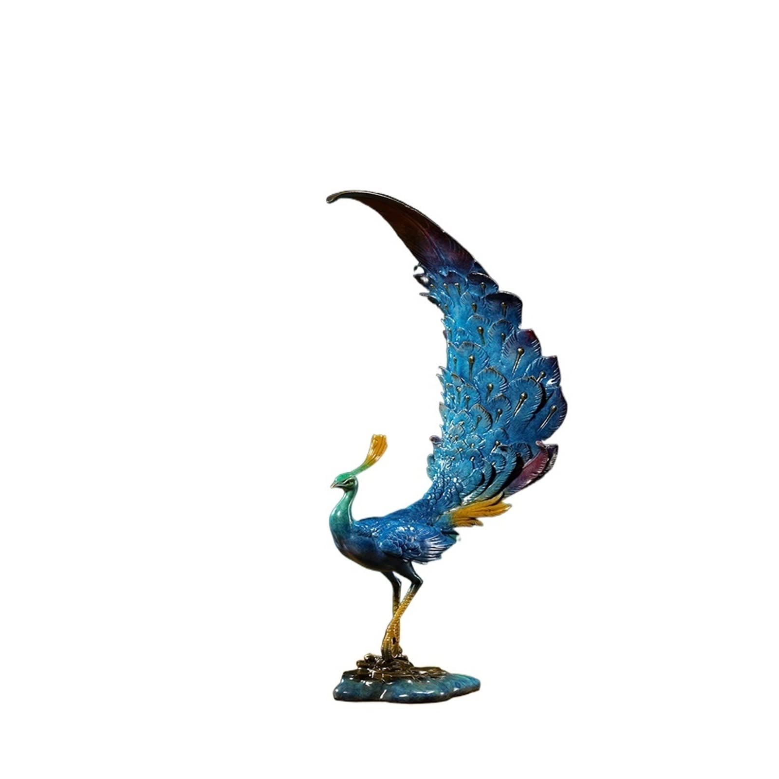 hongchenke34 Copper statue Copper Peacock Entrance Ornament Living Room Rich And Auspicious Decorations Objects Office Crafts(B)