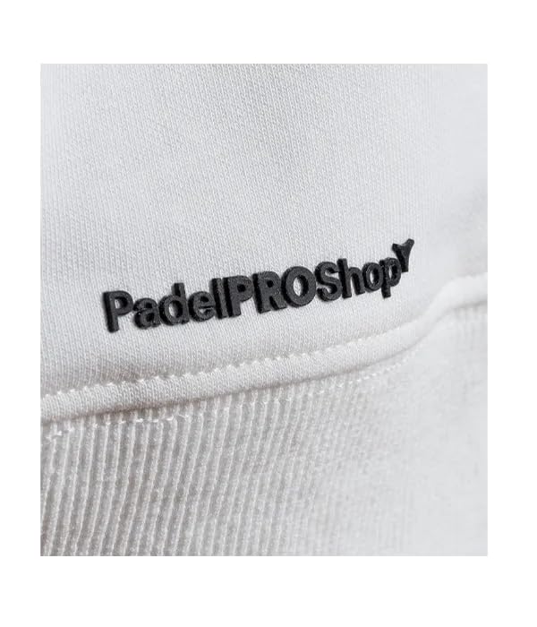 Padel Pro Shop Sudadera de Algodón Orgánico Blanco con Relieve 2025, Capucha y Bolsillo