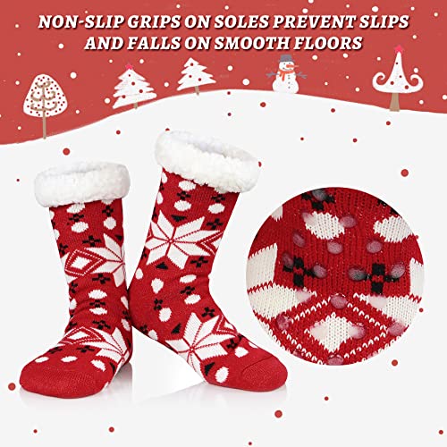 Zando Womens Fuzzy Socks Christmas Stockings Fox Cartoon Animal Christmas Slipper Socks For Women Grippers Winter Sherpa Furry Fluffy Socks Comfy Warm Socks Christmas Gifts Black White Raccoon #TOP3