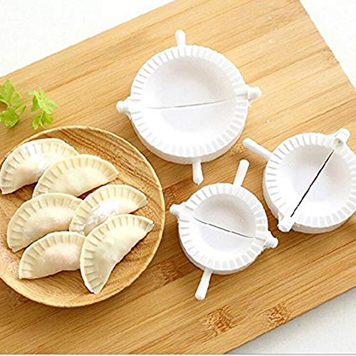DIVISTAR Prensa Ravioli Masa Pastelería Pastel Dumpling Maker Gyoza Empanada Molde Herramienta, 3 unids