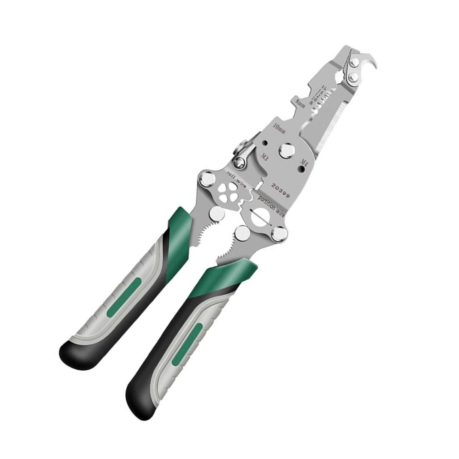 Nueayms 18 In 1 Bent Nose Wi 16/18 In 1 Multifunctional Wire Stripper Pliers Crimper Cable Cutter Multifunctional Pliers