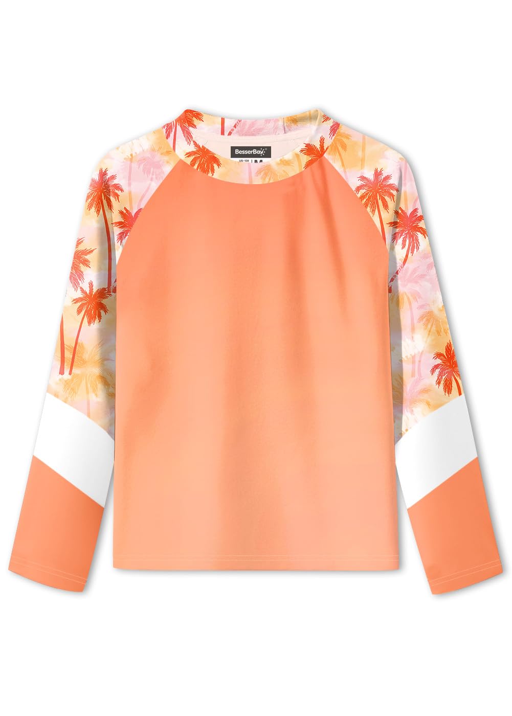 BesserBay Girls Rash Guard UPF 50+ Raglan Sleeve Swim Shirt 6-14 Years