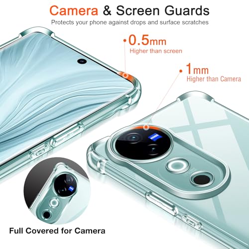 Image of Bumper Back Cover Case Transparent for Vivo V40 5G|Four Corners Protection|Camera Protection Back Cover Case for Vivo V40 5G /Vivo V40 Pro 5G -Transparent