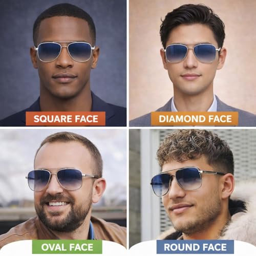Image of Dervin UV Protected Driving Pilot Gradient Square Metal Body Sunglasses for Men and Women