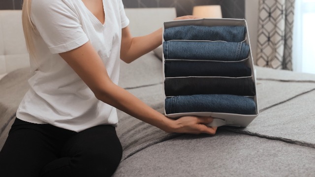 Univivi Organizer Per Armadio Extra Large - 7 Griglie Trasparenti Per Pantaloni, Maglioni, Jeans E Felpe - Set Da 2 (41x29x25 Cm) - 4