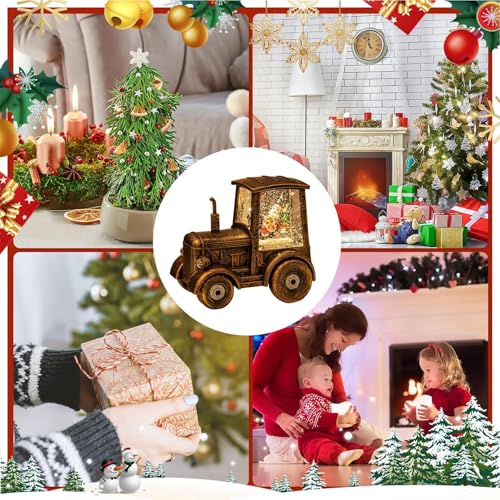 Bola de nieve de Navidad con tractor ideal para decorar tu chimenea y mesa este año 5