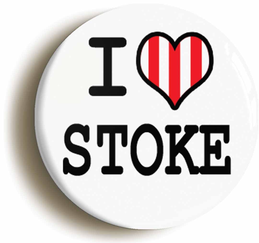 I Heart Love Stoke Fridge Magnet (Circular 2inch / 50mm diameter)