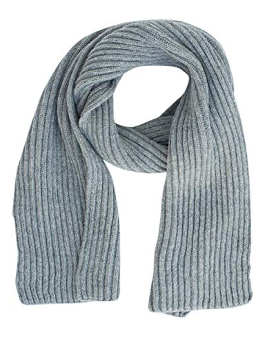 Écharpe en laine mérinos homme femme écharpe grise tricotée épaisse hiver FosterNatur