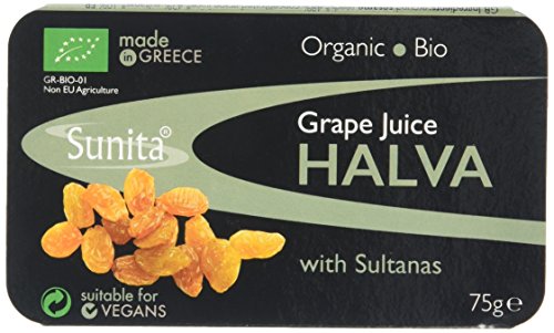 Sunita Organic Grape Juice Halva with Sultanas 75 g (Pack of 12)