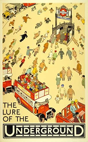 Vintage Lure of the Underground Travel Railway Poster Wall Art Print A4 & A3 (A3)