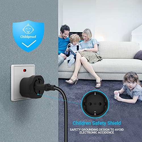 [3-pack]VINTAR European to UK Plug Adapter, Plug Converter EU to UK 2 Pin to 3 Pin Adapter Electronic Device from Germany to UK - Black