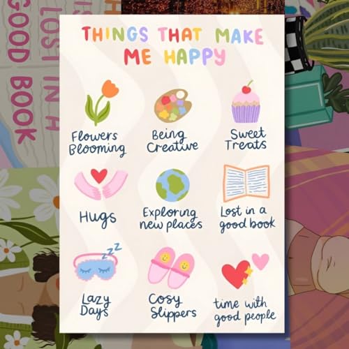 Image of auraposter Paper Manifestation Poster|(Set Of 40)|Positive Affirmation Cards|Vision Board Supplies (15 X10 Cm)|Feel Good For Wall,Bedroom,Living Room|Pink Girly Aesthetic Posters|Glue Dots Included