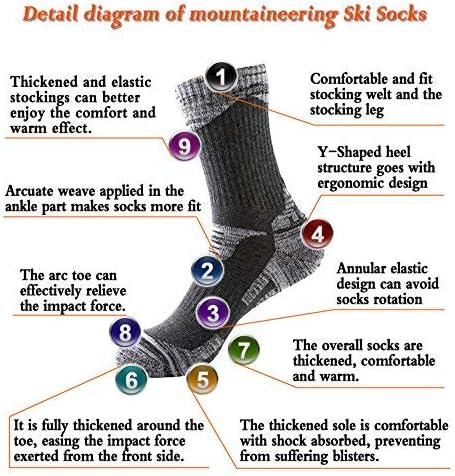 Antiskid Wicking Outdoor Multi Performance Running Hiking Cushion Socks(2Pack) (Black/Darkgray)