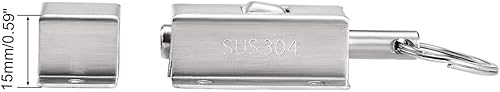 Miniatura 4 de uxcell Perno de barril de puerta, acero inoxidable 304 anillo de tracción de resorte con bloqueo deslizante automático con tornillo, 2 piezas