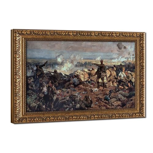 Impression sur toile The Second Battle of Ypres Richard Jack 50x75 cm cadre à suspendre