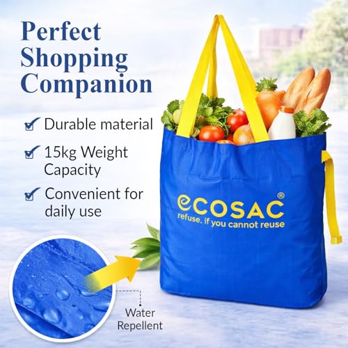 Image of Classic Shopping bag | for Carry Milk Grocery Fruits Vegetable Kitchen Essential |Reusable, Washable, Lightweight & Foldable |15 kg Capacity