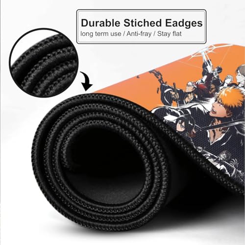 Image of Anime Battle Theme Gaming Mouse Pad, Large Desk Mat 58.5 x 28 cm, Extended Washable Mousepad, Desk Pad, 2mm Thick Non-Slip Rubber Base, Stitched Edges, Smooth Surface (Multicolour)