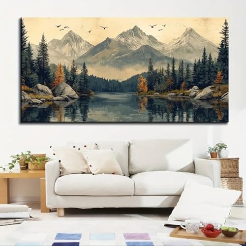 Peintures murales sur toile pour habiller un grand mur vide, affiche paysage de montagne zen