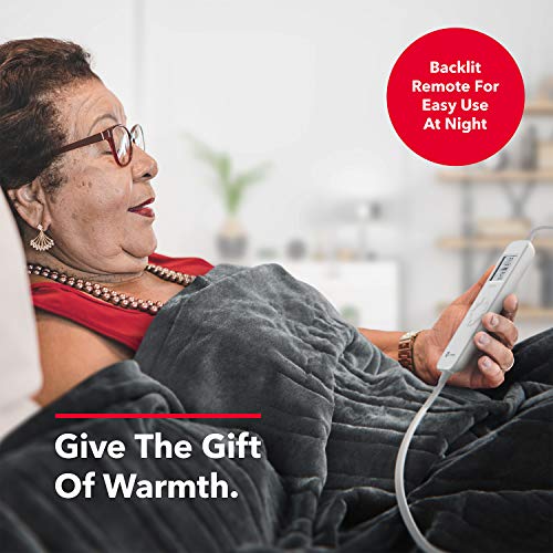 Vremi Electric Blanket - 50 X 60 Inches Throw Heated Blanket With 6 Heat And 8 Time Settings - Fleece Heating Pad With 10 Feet Cord, Lcd Display Controller, Auto Shut Off, Washable Cover #TOP7